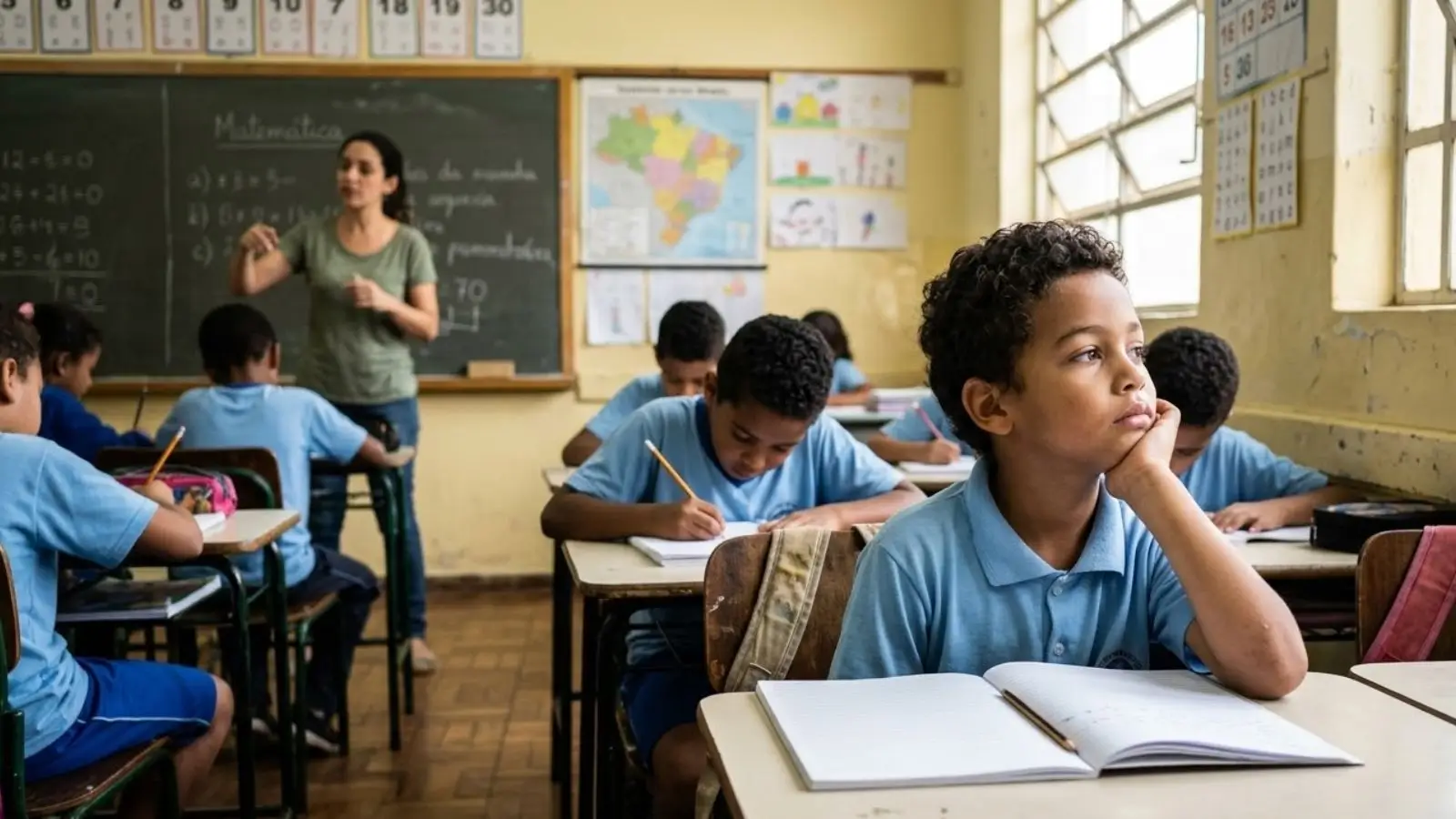 TDAH na escola: principais dificuldades e como agir 1 criança com tdah na escola com dificuldade de atenção em sala de aula