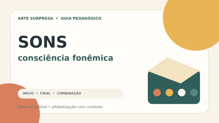 Professora conduzindo jogo de sons iniciais e finais com cartões ilustrados