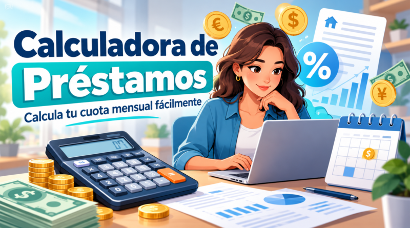 Calculadora de préstamos online para calcular cuota mensual, intereses y total a pagar
